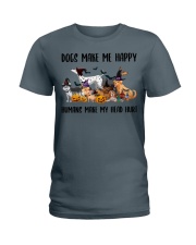 Dog Make Me Happy Humans Make Me Head Hurt Ladies T-Shirt tile