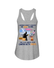 A woman needs to go camping and beer Ladies Flowy Tank tile
