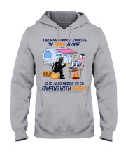 A woman needs to go camping and beer Hooded Sweatshirt front