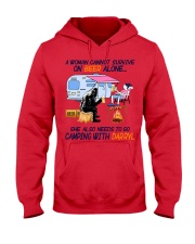 A woman needs to go camping and beer Hooded Sweatshirt tile