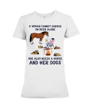 A woman need a Horse and her Dogs Premium Fit Ladies Tee tile