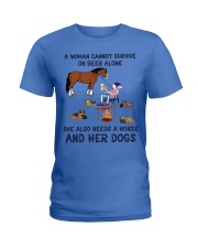 A woman need a Horse and her Dogs Ladies T-Shirt tile