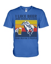Horse racing and Beer V-Neck T-Shirt tile