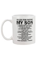 Rules For Dating My Son Mug tile