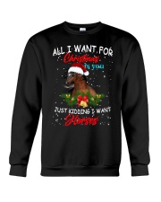 All I want for Christmas is horses Crewneck Sweatshirt front