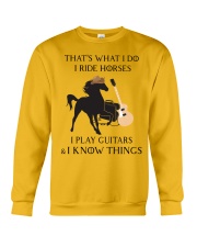 I ride horses and play guitars Crewneck Sweatshirt front