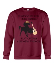 I ride horses and play guitars Crewneck Sweatshirt tile