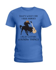 I ride horses and play guitars Ladies T-Shirt tile