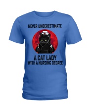Under Estimate A Cat Lady Ladies T-Shirt tile