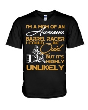 Mom Of An Awesome Barrel Racer V-Neck T-Shirt tile