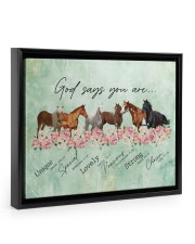 God says you are Horses Floating Framed Canvas Prints Black tile