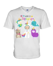 I wanna be a Unicorn V-Neck T-Shirt thumbnail