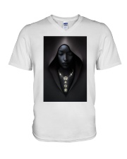 African American Woman V-Neck T-Shirt tile