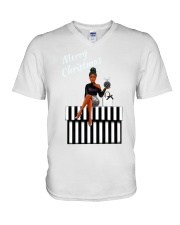 Unique African American Christmas V-Neck T-Shirt tile