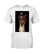 Black Woman With Flower Poster, black woman art, black art, black art print, black woman poster, black girl poster, black woman print Premium Fit Mens Tee tile