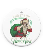 I Do It For The Hos Black Santa Christmas Circle Ornament (Porcelain) tile