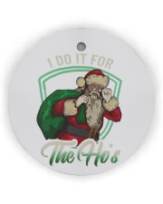 I Do It For The Hos Black Santa Christmas Circle Ornament (Wood tile