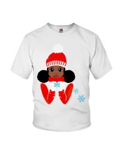 Christmas Black Girl Youth T-Shirt tile