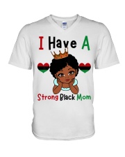 Kids I Have A Strong Black Mom Melanin Girl Black History Month T-Shirt V-Neck T-Shirt tile