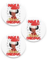 Black Girl Melanin Christmas Circle ornament - 3 pieces (porcelain) front
