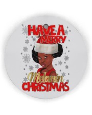 Black Girl Melanin Christmas Circle Ornament (Wood tile