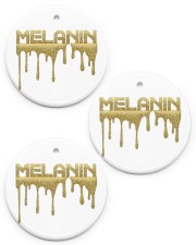 Dripping Melanin Black Girl Magic Circle ornament - 3 pieces (porcelain) front