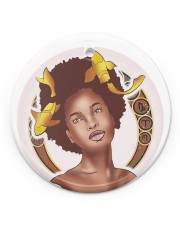Pisces Christmas Gifts Black Girl Magic Circle Ornament (Porcelain) tile