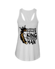 Mens Husband Father King Blessed Man Black Dad Ladies Flowy Tank tile