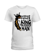 Mens Husband Father King Blessed Man Black Dad Ladies T-Shirt tile