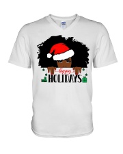 Black Woman Nubian Princess Queen Hair Beautiful African American Female Lady Tshirt V-Neck T-Shirt tile