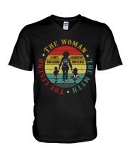 Black Mom The Woman The Myth The Legend Ladies T-Shirt V-Neck T-Shirt tile