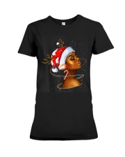Black Queen Merry Christmas Afro Women Melanin Xmas Girl Premium Fit Ladies Tee tile