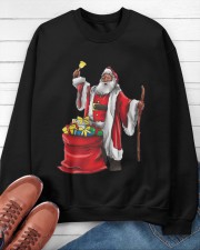 Black Santa Christmas Crewneck Sweatshirt apparel-crewneck-sweatshirt-lifestyle-front-115