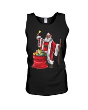 Black Santa Christmas Unisex Tank tile