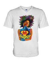 Afro Black Artwork Super Mom Colorful Phenomenal Black Pride Women's Day Ladies T-Shirt V-Neck T-Shirt tile