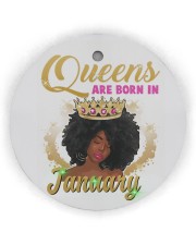 January Birthday Black Women Circle Ornament (Wood tile