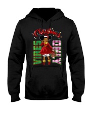 Christmas Vibes Only Black Girl Magic Santa Girl Cottagecore Premium Hooded Sweatshirt tile