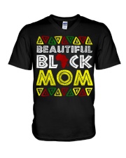 Beautiful Black Mom Melanin Apparel Afro Black History Women T-Shirt V-Neck T-Shirt tile