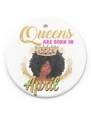 April Birthday Black Women Circle Ornament (Porcelain) tile