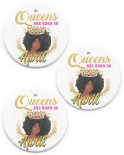 April Birthday Black Women Circle ornament - 3 pieces (porcelain) front