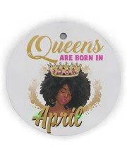 April Birthday Black Women Circle Ornament (Wood tile