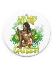 Hemp Queen Black Girl Vinyl Circle Ornament (Porcelain) tile