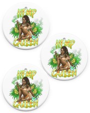 Hemp Queen Black Girl Vinyl Circle ornament - 3 pieces (porcelain) front