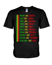 Built by Teach Black History Month Kids Proud African Pride V-Neck T-Shirt tile