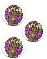 Afro Woman Christmas Circle ornament - 3 pieces (porcelain) front