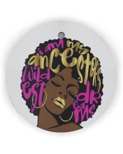 Afro Woman Christmas Circle Ornament (Wood tile