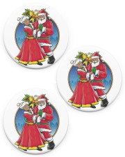 Black Santa and Mrs Claus Christmas Circle ornament - 3 pieces (porcelain) front