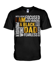 Mens Father's Day I Am Black Dad Black Father Black King Man V-Neck T-Shirt tile