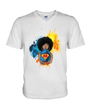 Afro Natural Black Super Mom To Mom Mother's Day Ladies T-Shirt V-Neck T-Shirt tile