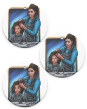 Black Hairdresser Christmas Circle ornament - 3 pieces (porcelain) front